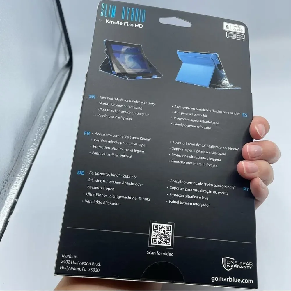 Kindle Fire HD Blue Slim Hybrid Case Marblue